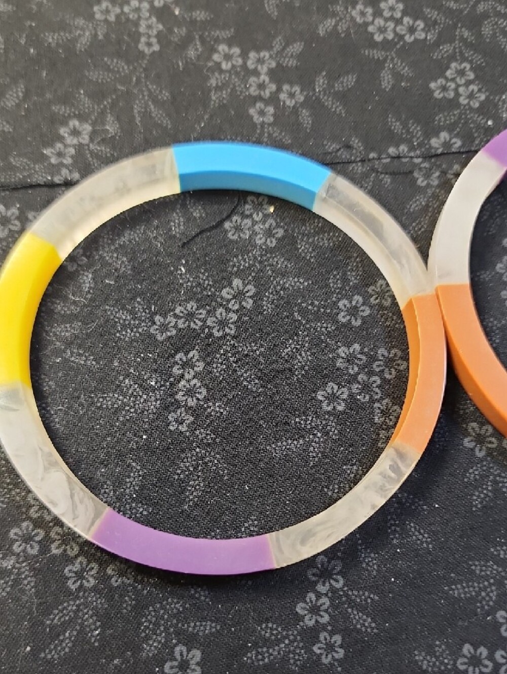Plunder Colorblock Resin Bangle Set - Picture 2 of 5